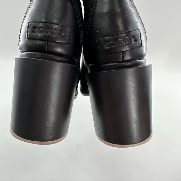 Sorel Margo Chelsea ankle booties size 10.5 41.5 black leather chunky boots - Picture 13 of 15
